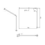 FBVHC-TS794A ราวทรงตัวสเตนเลส เส้นผ่านศูนย์กลาง 25 mm.ขนาด 700 x 750 mm.