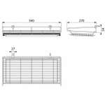 HW106-W106X ตะแกรงวางจานแบบติดผนัง พร้อมถาดรอง ขนาด 270 x 540 x 54 mm.