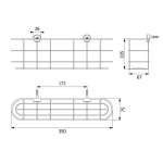 HW109-W109D ตะแกรงอเนกประสงค์ แบบติดผนัง ขนาด 75 x 350 x 105 mm.