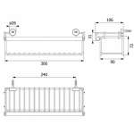 HW109-W109G ตะแกรงอเนกประสงค์ แบบติดผนัง ขนาด 106 x 300 x 72 mm.