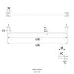 FBVHC-U101AS ราวแขวนผ้า 600 mm.รุ่น Cube