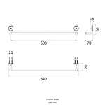 FBVHT-T101AS ราวแขวนผ้า ยาว 600 mm.รุ่น Turtle.J