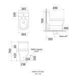 RB954-TL1PC-8815 โถสุขภัณฑ์ชิ้นเดียว ระบบฟลัชน้ำแบบไซฟอน แบบตั้งพื้น