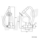 WS-0236 ก๊อกซิงค์เดี่ยว แบบติดผนัง หัวจ่ายน้ำแบบฝักบัว รุ่น MAE PING