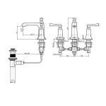 FFAS1603-101500BT0 ก๊อกผสมอ่างล้างหน้า 3 รูก๊อก รุ่น Kastello