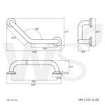 HR-1101-2-20 ราวกันลื่นแบบตัว V ยาว 20 x 20 ซม.(OD 32 มม.) ผิวเงา