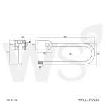 HR-1111-2-UD ราวกันลื่น แบบโยกขึ้น-ลง ยาว 60 ซม.(OD 32 มม.) ผิวเงา