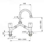 PA 24CR215QE ก๊อกซิงค์ผสมน้ำร้อนเย็น (ไส้เซรามิควาล์ว) รุ่น TRISS Plus 