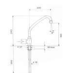 PA 24CR225QE(S) ก๊อกซิงค์น้ำเย็น ตัว C สเปาท์ รุ่น TRISS PLUS