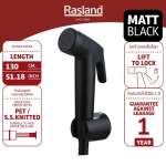 RA BIDET-BLACK ชุดสายฉีดชำระ พร้อมสายและขอแขวนครบชุด MATT BLACK 0