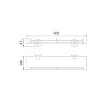 RA W1527-W52639 หิ้งกระจกวางของ 50 ซม. อุปกรณ์สแตนเลส