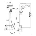 RA F621-F66-BLK เรนชาวเวอร์ ผสมร้อนเย็น BLACK OVO