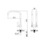 RA F5912(S) ก๊อกซิงค์แบบ 1 รูก๊อก 2 สเปาท์ 