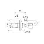 SH 052170699(S) สต็อปวาล์ว ขนาด 1/2" x 1/2" พร้อมหน้าแปลน รุ่น Comfort