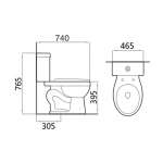 AQ 70249/9922 ชักโครกสองชิ้น หน้ายาว