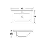 J 4027-80 เฉพาะอ่างล้างหน้าเซรามิคใช้กับตู้เฟอร์นิเจอร์