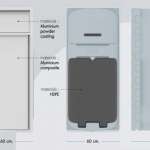 DOS PORTANA ถังขยะฝังกำแพงสำเร็จรูป ขนาด 60 ลิตร สี Cloudy Gray มือจับขวา